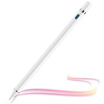 터치 스크린용 스타일러스 펜 애플과 호환되는 액티브 1.5mm 파인 포인트 디지털 아이패드/프로/에어/미니/아이폰/휴대폰/삼성/태블릿 드로잉 및 쓰기용 충전식 (블루 e)2006, White