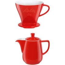 밀리타 도자기 드리퍼 주전자 세트 원두커피 핸드 드립 RED 219094 Melitta