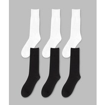 IL-O-GONG-CHIL [6PACK] 1507 베이직 트라우져 하이 삭스 _ 스노우 화이트/블랙 [6PACK] 1507 BASIC TROUSER HIGH SOCSK _ SNOW