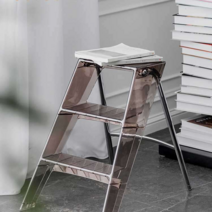 독일 명품 인테리어 디자인스툴 사다리 의자 스타일, 투명 브라운 중형