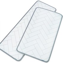 제로벨 말랑 폭 30cm 주방 싱크 매트 발매트 홈 키친 거실 현관 욕실 다용도매트, 헤링본 백색
