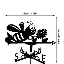 풍향계 바람자루 풍향기 바람측정 레트로 금속 날씨 베인 실용 홈 야외 지붕 공예 정원 낚시 남자 브래킷, 03 C