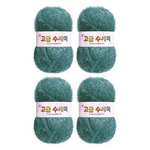 울클럽 별꽃수세미 DIY 고급수세미실 4볼세트 + 동영상제공, 165민트데님