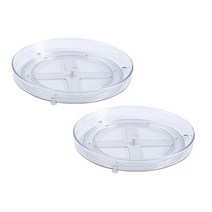 투명 회전 주방 화장품 양념통 정리 트레이, 대형2개