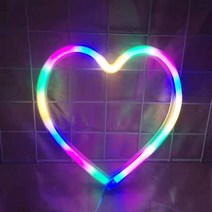 led글씨 네온바 하트 네온 사인 배터리 및 Usb 듀얼 전원 Led 빛 파티 홈 장식 침실 테이블 램프 벽 선물, 03 C