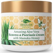 Manuka Honey Eczema 크림 (4oz) Moisturizing 로션 Treatment For Psoriasis Relief - Itchy Dry Skin Rash H, Vanilla_4 Ounce (Pack of 1)