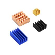 라즈베리파이 키트 코딩 라즈베리 파이 4b 키트 쿨러 방열판 용 4 개대 금속 구리 방열판 라즈베리 파이 4b 냉각용 패시브 냉각 패드 라디에이터, 1-구리와 알루미늄