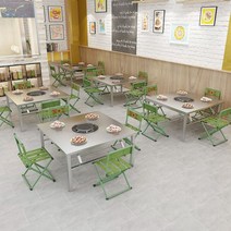 깡통테이블 스텐 업소용 고기 테이블 사각 고기집 불판 식탁, 고기테이블세트 120x70x60cm