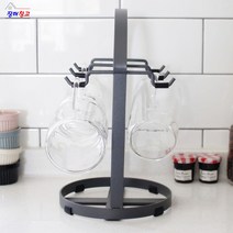 머그컵 걸이 철제 주방 컵걸이 컵거치대 커피잔 정리대 머그잔 컵건조대 주방컵 커피잔걸이, 그레이