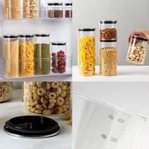 소홈 내열유리 밀폐용기 5종 모음 양념병 조미료병 시리얼 파스타 잡곡 보관용기, 500ml