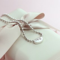 실버 원볼 볼륨타원 미아방지 아기은목걸이 이름이니셜각인 조카백일 애기돌 100일선물, 얕은각인(블랙X), 영문 필기체 1번