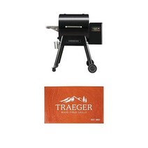 Traeger 그릴 번들 Ironwood 650 목재 펠렛 그릴 및 흡연자(WIFI 스마트 홈 기술 포함) 블랙 + Traeger 펠렛 그릴 BAC636 그릴 매트 오렌지, 단일사이즈