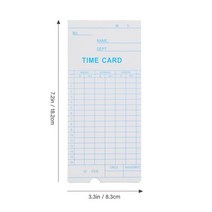 출퇴근 지문인식기 출퇴근기록기 영어 에디션 타임 카드 종이 시트 출석 기록 사무실용 100 개, 한개옵션0