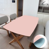 꼬꼬미 양면 인조가죽 한샘 포레릴렉스 식탁매트, 2인용(90cmx90cm), 핑크/블루