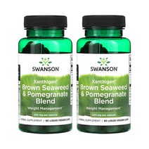 스완슨 Xanthigen 갈조류 & 석류 혼합물 200mg 액상 베지 캡슐 90정, 2팩, 90개