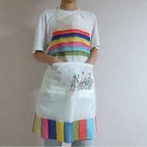 서울공예사 모시 색동 앞치마 13색상, 12 진빨강