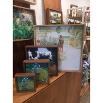 멀바우 원목 양면액자 13cm x13cm 20cmx20cm 마을상점