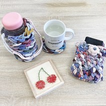 [오피스스쿨] 양말목으로 여러가지 만들기 1인세트 핑거니팅 오너먼트 직조공예 가방뜨기 (토단)