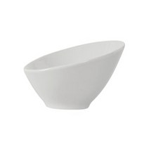 Tuxton GLP-403 Vitrified China Linx Slant Bowl 8 oz 6” Porcelain White (Pack of 12), 1