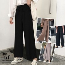 [노다지닷컴] 9부 밴딩 주름통바지 와이드팬츠