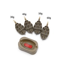 인라인 방법 잉어 낚시 피더 4 급지 장치 15 / 20 / 25 / 35g 30 / 40 / 50 / 60g 금형 세트, 30-60g.