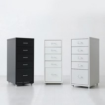 마켓비 사무실 캐비닛 철제 책상서랍장 5단 / 철재 케비넷 캐비넷 수납장, 화이트