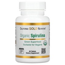 캘리포니아 골드 유기농 스피루리나 스피리루나 500mg 60정, 60 Count