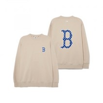 MLB 클래식 모노그램 백빅로고 오버핏 맨투맨 BOS L.Beige