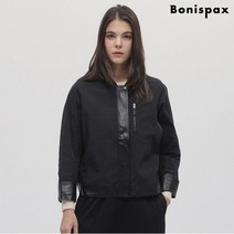 보니스팍스 밑단 소매 레더 배색 점퍼-RF83JP072