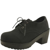 국산 통굽 옥스포드화 키높이 미들힐 구두 7cm