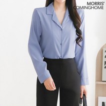 모리스커밍홈 심플 오픈 카라넥 블라우스 M2303BL059A