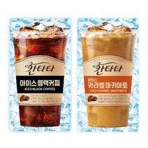 [롯데] 칸타타 아이스 파우치 230ml 아메리카노 헤이즐넛향 블랙 카라멜마키아토 골라담기, 블랙 10개 + 카라멜마키아토10개