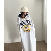 에이치스 빅사이즈 오버박시핏 빅후드 기모 롱롱 원피스