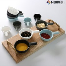 뉴리스 종지 소스그릇 종지그릇 간장종지 초장그릇 초장기 초장접시 소스볼 중(2개)+소(2개), 블랙