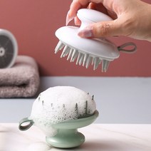 리빙파크 두피케어 샴푸브러쉬 실리콘 두피마사지기 홈케어 각질제거, 네츄럴 그린