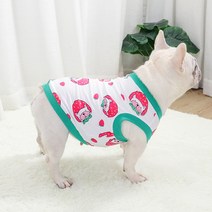 골든독 딸기프불 민소매티 소형견 중대형견 프렌치불독 웰시코기 퍼그 잉글리쉬불독 비숑 착용가능 여름 옷