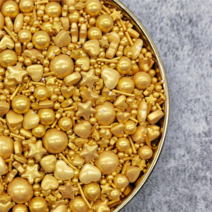 골드 아라잔 대용량 500g 스프링클 모음 식용 케이크 진주 구슬 설탕, 골드 볼 믹스 500g