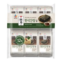 CJ명가 빠삭김 한식간장김 밥반찬 건강간식 간편식 밥반찬 간편요리 1세트, 12세트