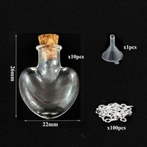 [케이로] 473119 코르크 마개가 있는 소형 미니 유리병 항아리 100 개 아이 나사 및 1 작은 깔때기 DIY 보석 만들기 5-10, 4HA set