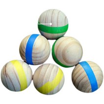 보치아 공 원목 보치아볼 신체활동 그룹활동놀이, 레이크 그린 5CM x 6 + 1 작은 공