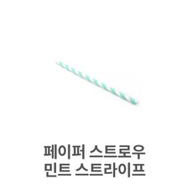 DBOMartㅣ페이퍼 스트로우 민트 스트라이프 종이 빨대 퍼|_ac락be베!!a쟈, +]본상품선택[+