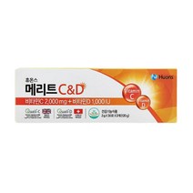 휴온스 메리트 씨앤디 C&D 2g x 30포 2개입 메가도스 고함량 영국산 중성 물에타먹는 중성 분말 비타민 C 2000mg D 1000IU 성인남녀 영양섭취 항산화 작용, 1박스