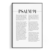 기독교 성경 말씀 구절 각인 교회 단체 psalm 91 벽 예술 he 누가 거주하는, 13x18cm 프레임 없음, a