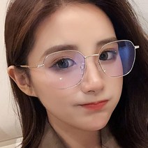 오투 블루라이트차단안경 시력보호안경 OB7803 특이한안경테 메탈안경테 은색안경 은테안경 로즈골드 학생안경