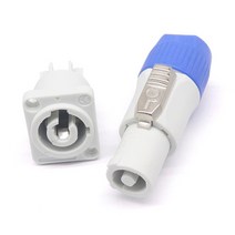 파워콘Powercon Connector Lockable Cable Chassis Socket for Electric Drill LED Screen Stage Lighting, 05 3pins white A set, 3pins white A set