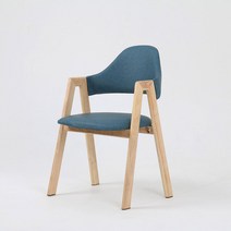 비올렛 목재 원목 식탁 의자 인테리어 우드 카페 패브릭, 블루, 1개