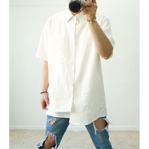 시원한 여름 반팔 롱 린넨남방 정장셔츠 빅사이즈반팔셔츠