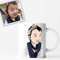 주문제작머그컵 캐리커쳐 초상화 포토 맞춤형머그컵, 오른쪽