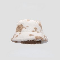 신사모자 페도라 헌팅캡 중절모 고급형 클래식새로운 겨울 암소 인쇄 플러시 버킷 모자