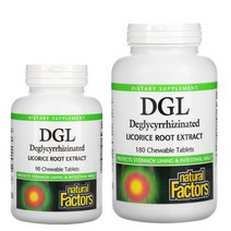 내추럴팩터스 DGL 리코리스 감초뿌리 추출물 츄어블 90정180정 스테비아 잎, 180정